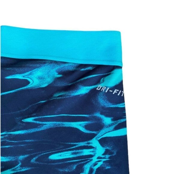 NWOT Nike Pro Compression Capri Pants Womens Small Crops Teal Navy Swirl - Picture 5 of 7